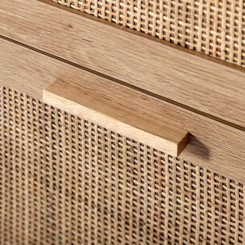 Bureau D'écriture En Rotin Naturel 120x76cm