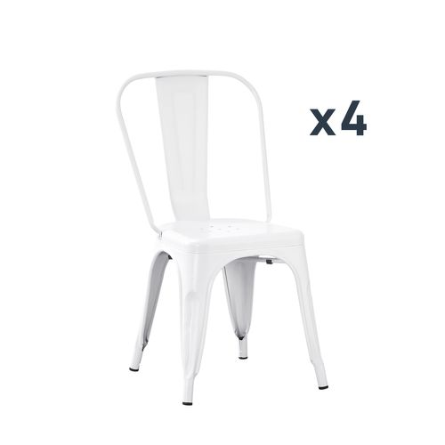 Chaise En Métal Blanc 46x85cm