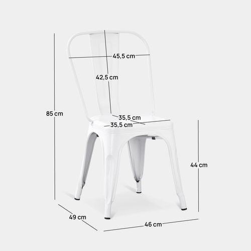 Chaise En Métal Blanc 46x85cm