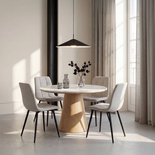 Chaise De Salle à Manger En Tissu Gris 43x88cm