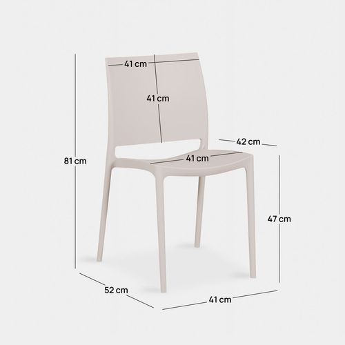 Chaise De Cuisine En Plastique Beige 41x81cm