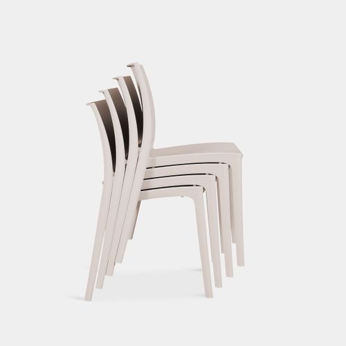 Chaise De Cuisine En Plastique Beige 41x81cm