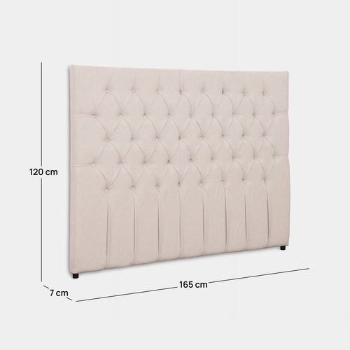Tête De Lit Double En Tissu Beige 165x120cm