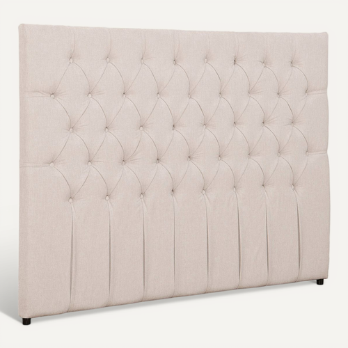 Tête De Lit Double En Tissu Beige 165x120cm