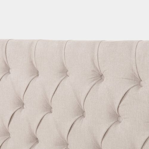 Tête De Lit Double En Tissu Beige 165x120cm