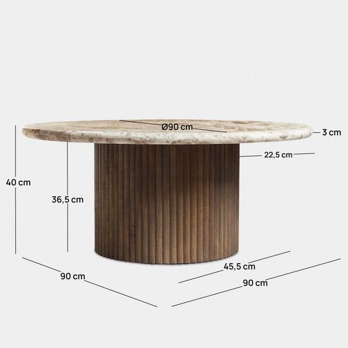 Table Basse Fixe En Mármol Mármol 90x40cm