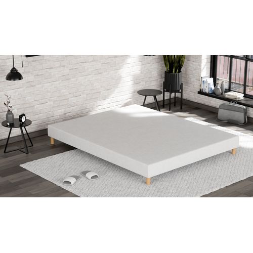 Sommier Tapissier 90x200 - Bois Massif D'épicéa - Blanc