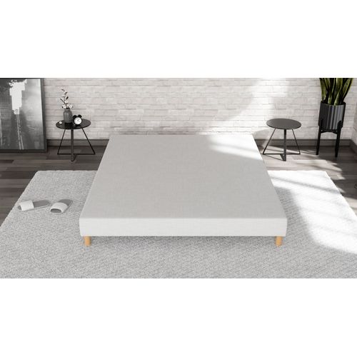Sommier Tapissier 90x200 - Bois Massif D'épicéa - Blanc