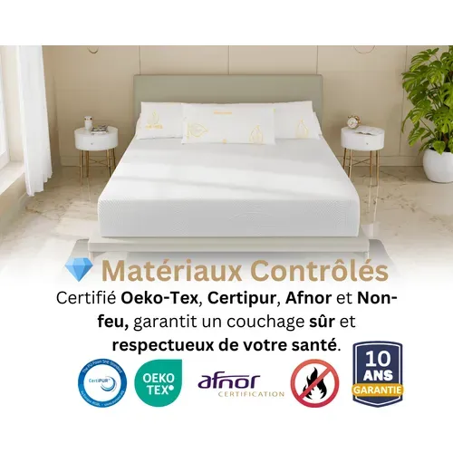 Matelas Mousse 160x200 Cm HARMONIC - Épaisseur 15 Cm