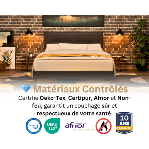 Matelas Mousse 140x190 Cm ESSENCE - Accueil Mémoire De Forme - Épaisseur 21 Cm
