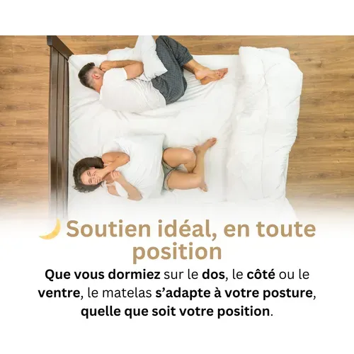 Matelas Mousse 90x200 Cm HARMONIC PLUS - Accueil Mémoire De Forme - Épaisseur 24 Cm