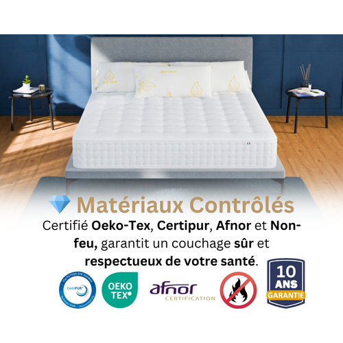 Matelas Mousse 180x200 Cm NUAGE PLUS - Accueil Mémoire De Forme - Épaisseur 25 Cm
