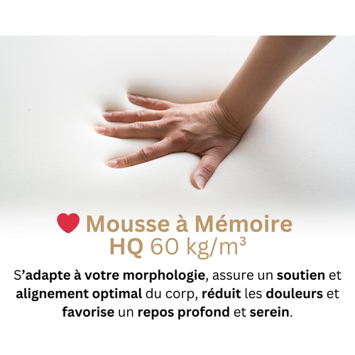 Matelas Hybride 140x190 Cm PROMOTHEUS - Ressorts Ensachés - Accueil Mémoire De Forme - Ép. 28 Cm