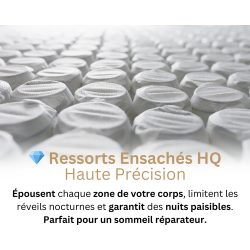 Matelas Hybride 160x200 Cm PROMOTHEUS - Ressorts Ensachés - Accueil Mémoire De Forme - Ép. 28 Cm