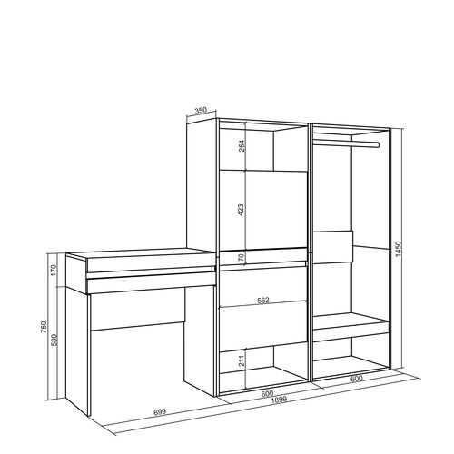 Table Console D'entrée, 190x35x145cm, Meuble à Chaussures, Vestiaire Ouvert, Gris Ciment