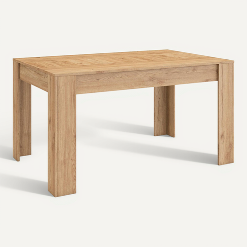 Table à Manger, 140x90x76cm, Pour 6 Personnes, Chêne