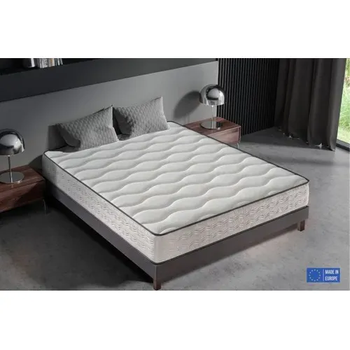 Matelas Mousse 140x190 cm ZAFIRE - Ferme - Réversible - Côté Été/hiver - H25 Cm