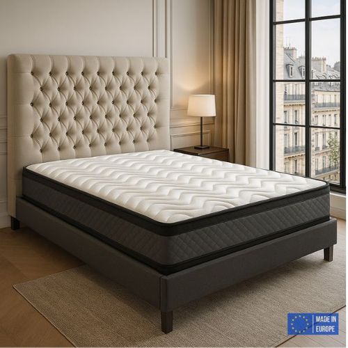 Matelas Mousse 160x200 cm ONYX - Ferme - Réversible - Côté Été/hiver - H20 Cm