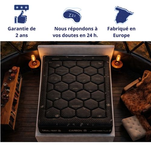 Matelas Mousse 180x200 cm OBSYDION - Ferme - Réversible - Côté Été/hiver - Epaisseur 30 cm