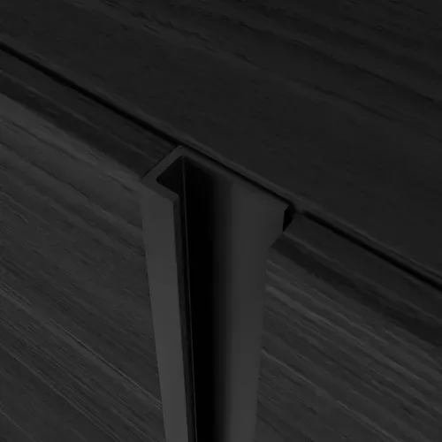 Meuble TV, Banc Télé, 212x35x50cm, Cheminée électrique XXL, LED, Noir Et Chêne