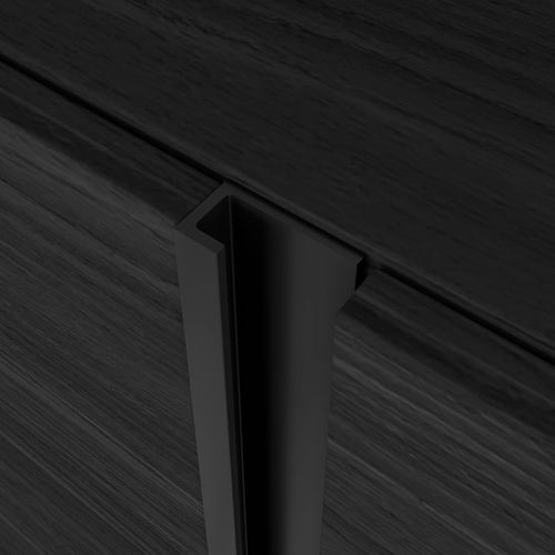 Meuble TV, Banc Télé, 315x35x61cm, Cheminée électrique XXL, Design Industriel, LED, Noir Et Chêne