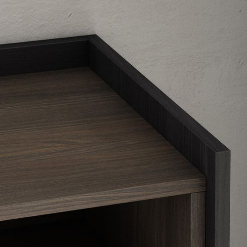 Meuble TV, Banc Télé, 207x50x37cm, LED, Chêne Foncé Et Noir