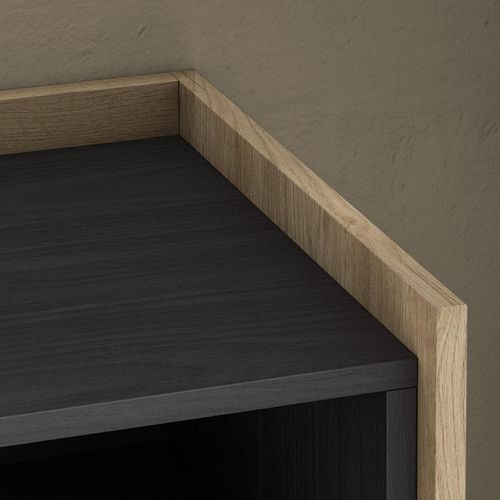 Buffet, Salon Et Cuisine, 156x80x37cm, 3 Portes, LED, Noir Et Chêne