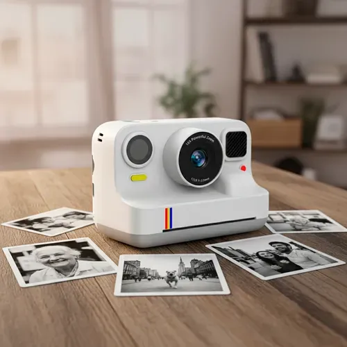 Appareil Photo Instantané Clicketgo Avec Imprimante, 48 Mp Et 1080p, 4 Rouleaux De Papier Inclus