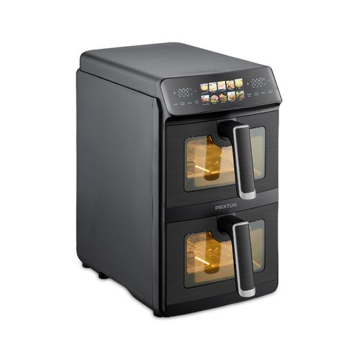 Friteuse à Air Verticale 10l, Double Panier, 2600w, écran Tactile, 10 Programmes, 80–200 °c