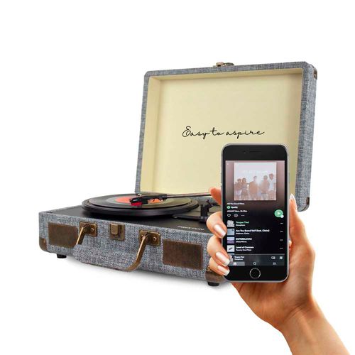 Platine Vinyle Vc400 - Tourne-disque Avec Bluetooth - Lecteur Et Convertisseur Des Vinyles - Gris