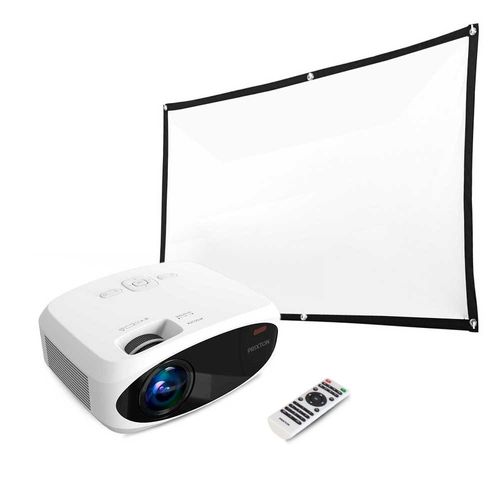 Vidéoprojecteur Picasso, WiFi, 9 000 Lumens, 260 ANSI Lumen, Écran 100”, Télécommande, HDMI, USB, SD