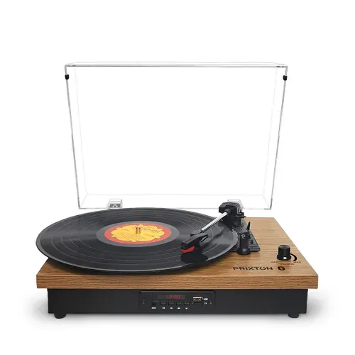 Platine Vinyle Studio - Tourne-disque avec Bluetooth - 2 haut-parleurs - USB et carte SD - Radio FM