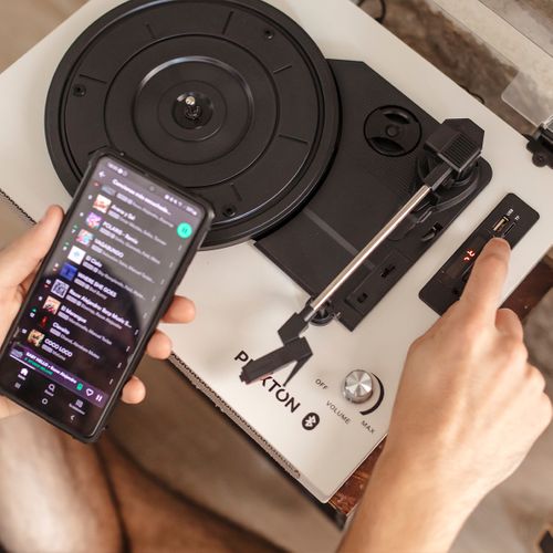 Platine Vinyle Studio Deluxe - Tourne-disque avec Bluetooth - Lecteur et convertisseur des vinyles