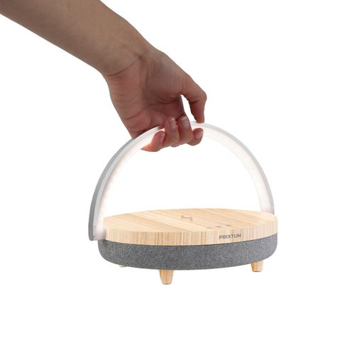 Lampe LED sans fil - Multifonction - Chargeur - Enceinte Bluetooth - Commande tactile - Bois