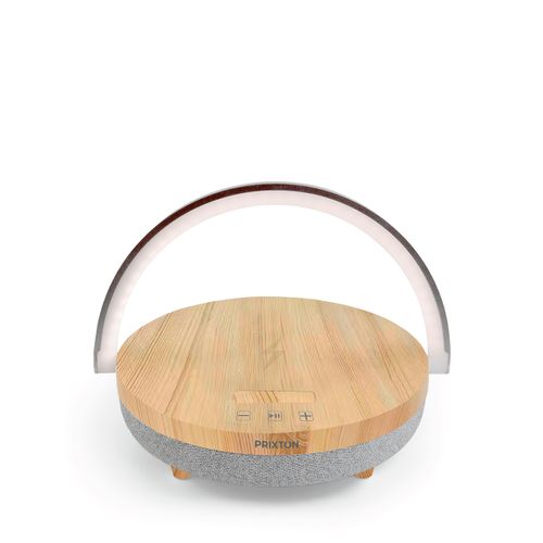 Lampe LED sans fil - Multifonction - Chargeur - Enceinte Bluetooth - Commande tactile - Bois