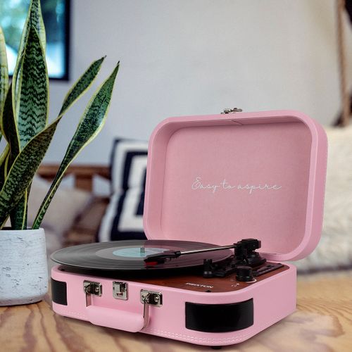 Platine Vinyle Vc600 - Tourne-disque Avec Bluetooth - Lecteur Et Convertisseur Des Vinyles - Rose