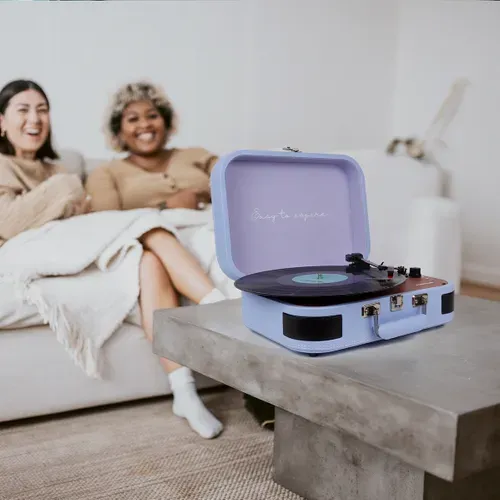 Platine Vinyle Vc600 - Tourne-disque Avec Bluetooth - Lecteur Et Convertisseur Des Vinyles - Violet