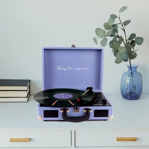 Platine Vinyle Vc400 - Tourne-disque Avec Bluetooth - Lecteur Et Convertisseur Des Vinyles - Violet