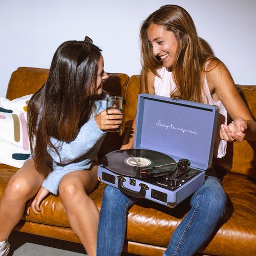 Platine Vinyle Vc400 - Tourne-disque Avec Bluetooth - Lecteur Et Convertisseur Des Vinyles - Violet