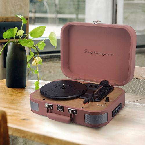 Platine Vinyle Vc600 - Tourne-disque Avec Bluetooth - Lecteur Et Convertisseur Des Vinyles - Mocha