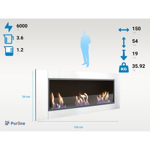 Grande Cheminée Biologique Au Sol Avec 3 Brûleurs