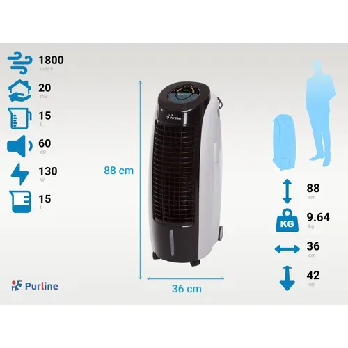 Rafraichisseur D'air Par évaporation à Débit élevé Minuterie Et 6 Vitesses