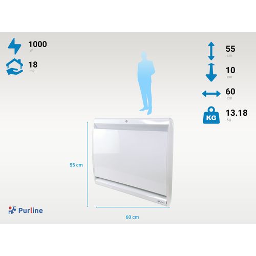 Radiateur électrique 1000w à Faible Consommation Avec Contrôle Wifi 60x55 cm