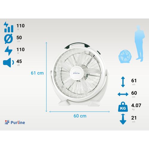 Ventilateur Industriel 110w Avec 5 Pales Et 3 Vitesses