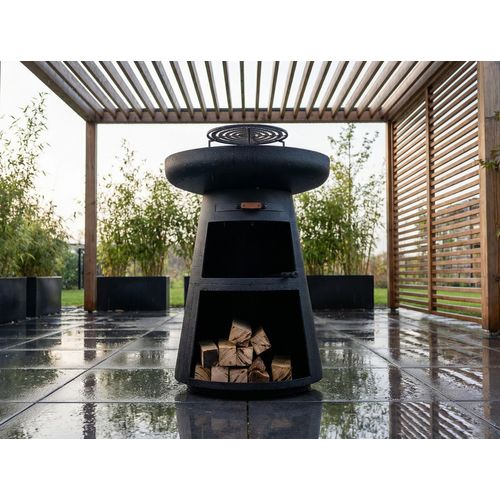 Brasero, Barbecue Rond Avec Grille En Acier Noir