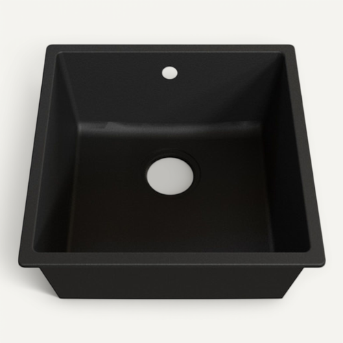 Cuve Resiroc - évier 1 Bac Sans égouttoir - 44 X 44 Cm - Noire