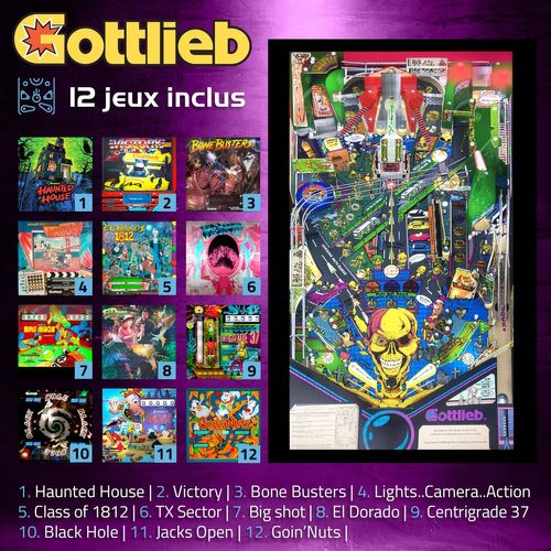 Flipper Numérique Lcd 24" Sur Pied - 12 Jeux Inclus - 4 Joueurs - Type Borne D'arcade