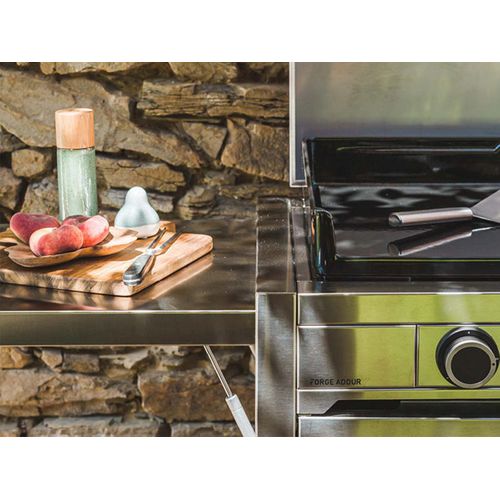 Chariot Fermé Pour Plancha Forge Adour Modern 75 Inox.