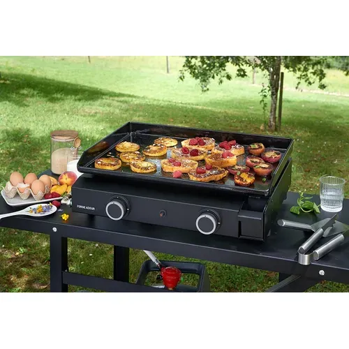 Plancha Gaz 5000w Plaque Fonte émaillé 57.5x37.9cm Baseg60a