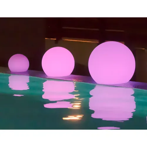 Boule Sphère Lumineuse Buly 40 Solaire+batterie Rechargeable LED/rgb